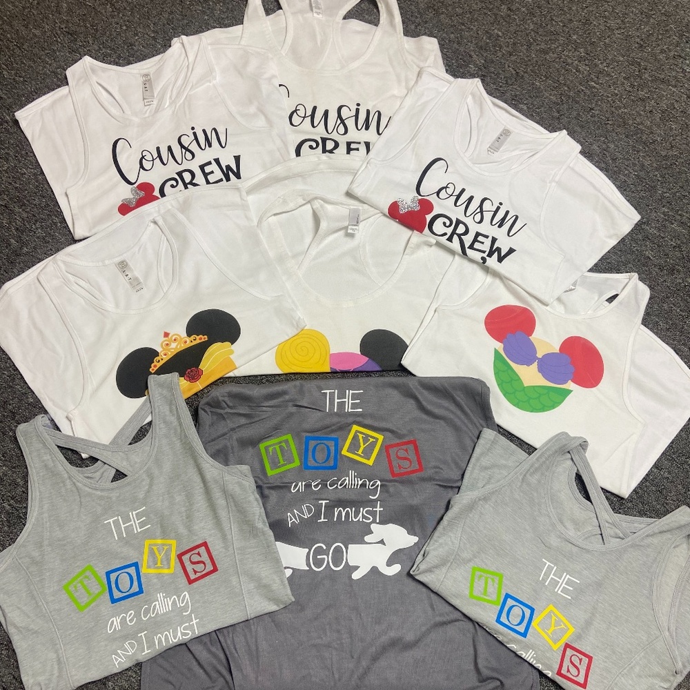 Brand new matching shirts for Walt Disney World trip for girls
